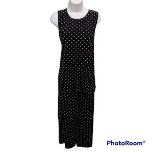 J.Jill Black/White 2 Piece Stretch Top and Cropped Pants Wearever Size XS